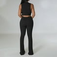 thumbnail image 6 of ZZwxWA Women's Lounge Sets 2 Piece Outfits Sleeveless Crops Tank Tops Flare Pants Loungewear Sweatsuit Skim Sets Solid, 6 of 7