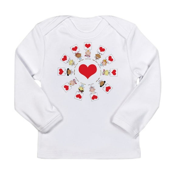 CafePress - Hearts Around The World Long Sleeve Infant T Shirt - Long Sleeve Infant T-Shirt
