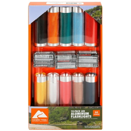 Ozark Trail LED Flashlights  10-pack  50 Lumens  Multicolor