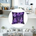 thumbnail image 5 of nygtbtfer Lavender Flower Thorw Pillow Covers Set of 2 Elegant Farmhouse Oil Painting Purple Velvet Soft Fabric Living Room Bedroom Dorm Indoor Cushion Square Pillowcases White, 5 of 7