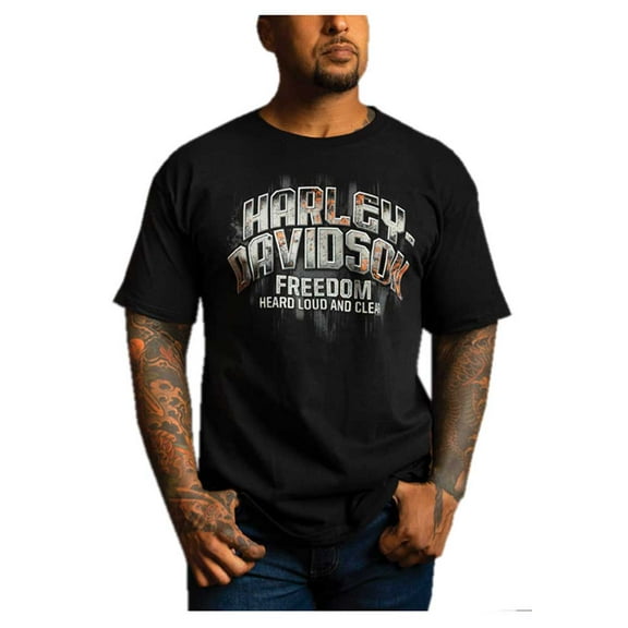 Harley-Davidson Men's Metallic Short Sleeve Crew-Neck Cotton T-Shirt (3XL), Harley Davidson
