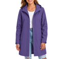 thumbnail image 6 of Smsaxvxz Womens Rain Jackets Fall Fashion Solid Zip Up Waterproof Windbreaker Coat Casual Mid Tops with Pockets Purple L, 6 of 6