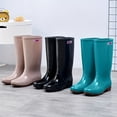 thumbnail image 4 of KEINXS Women‘s PVC Non-Slip Knee-High Rain Boots  Solid Color Closed Toe Kitchen Garden Work Boots, 4 of 7