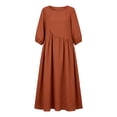 thumbnail image 4 of Aimik Women's 3/4 Sleeve Maxi Dress Crew Neck Loose Fitting Boho Long Dress with Pockets Summer Dresses for Women, 4 of 6