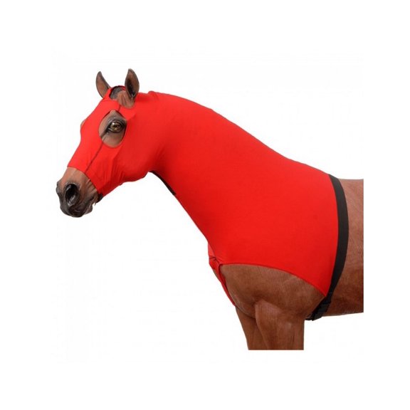 Tough 1 Neck Cover Zip Spandex Buckle Mane Stay Hood M Red 65-917