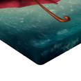 thumbnail image 2 of Ambesonne Teal Fitted Sheet, Retro Autumn Umbrella, Queen Size, Teal, 2 of 3