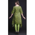 thumbnail image 4 of Bimba Green White Flower Floral Asymmetric Kurta Indian Tunic Tops For Women Printed Indian Clothing XSmall, 4 of 6