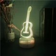 thumbnail image 2 of Ounissouiy Guitarra 3D LED Night Light USB Night Lamp 7 colores acrílico 3D efecto lámpara para niños dormitorio Iluminación y accesorios transparente y blanco Ounissouiy HA026527-02, 2 of 6