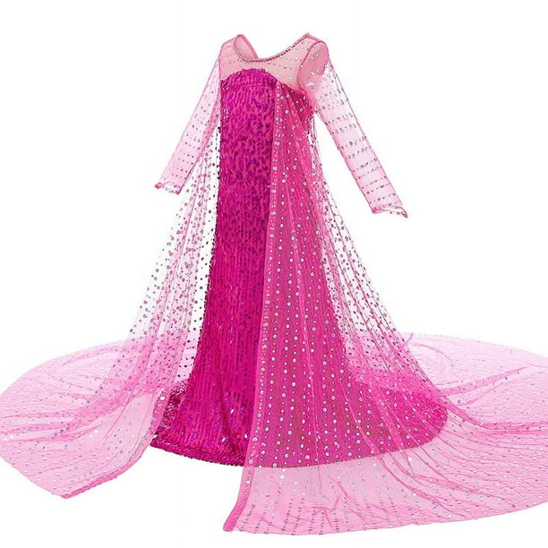 Vestido de princesa europea y americana de manga larga con lentejuelas y corte ajustado