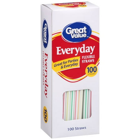 Great Value Flexible Straws, 100 ct