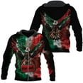 thumbnail image 6 of Custom Mexico Shirts Personalized Name Mexican 3D Flag Shirt for Men Women Aztec Unisex Short Sleeves US Eagle Pride Camisas (Polyester, Q3) (Hoodie, L), 6 of 9