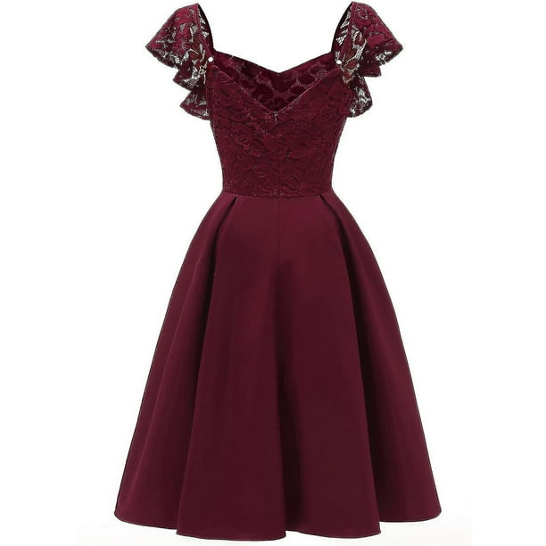 Encaje Vestidos Tintos Para Adolescentes Vestidos Cortos Vestidos