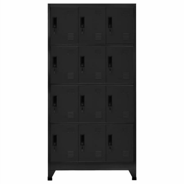vidaXL Locker Cabinet Black 35.4"x17.7"x70.9" Steel