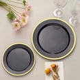 thumbnail image 5 of Efavormart 10 Pack | 7" Regal Black And Gold Round Plastic Dessert Plates, Disposable Appetizer Salad Plates, 5 of 11