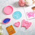 thumbnail image 4 of 8 Pieces Dog Bone Silicone Mold Media Player Silicone Mold Football Rugby Round Shape Heart Shape Butterfly Skeleton Epoxy Resin Molds with 20 Key Rings for DIY Crafts Making, 4 of 7