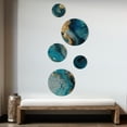thumbnail image 3 of Designart "Geode Discovery Blue and Gold Depths II" Abstract Marble Metal Wall Art Set of 5 Piece, 3 of 5