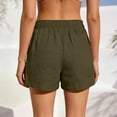 thumbnail image 5 of Women's High Waisted Shorts Pleated Front Solid Color Linen Blend with Side Pockets Lightweight Breathable Bottoms for Summer Beach Vacation and Daily Casual Wear Army Green L, 5 of 8