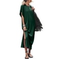 thumbnail image 4 of Coduop Women Maxi Dress Batwing Sleeve Long Dress Loose Side Slit Long Beach Cover Up Sundress, 4 of 8