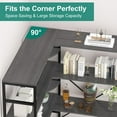 thumbnail image 4 of IDEALHOUSE Bookcases 4 Tier, Black Frame & Smoke Gray Shelves, L-Shaped Metal Corner Bookshelf, Tall Industrial Display Rack for Living Room, Office, 4 of 7