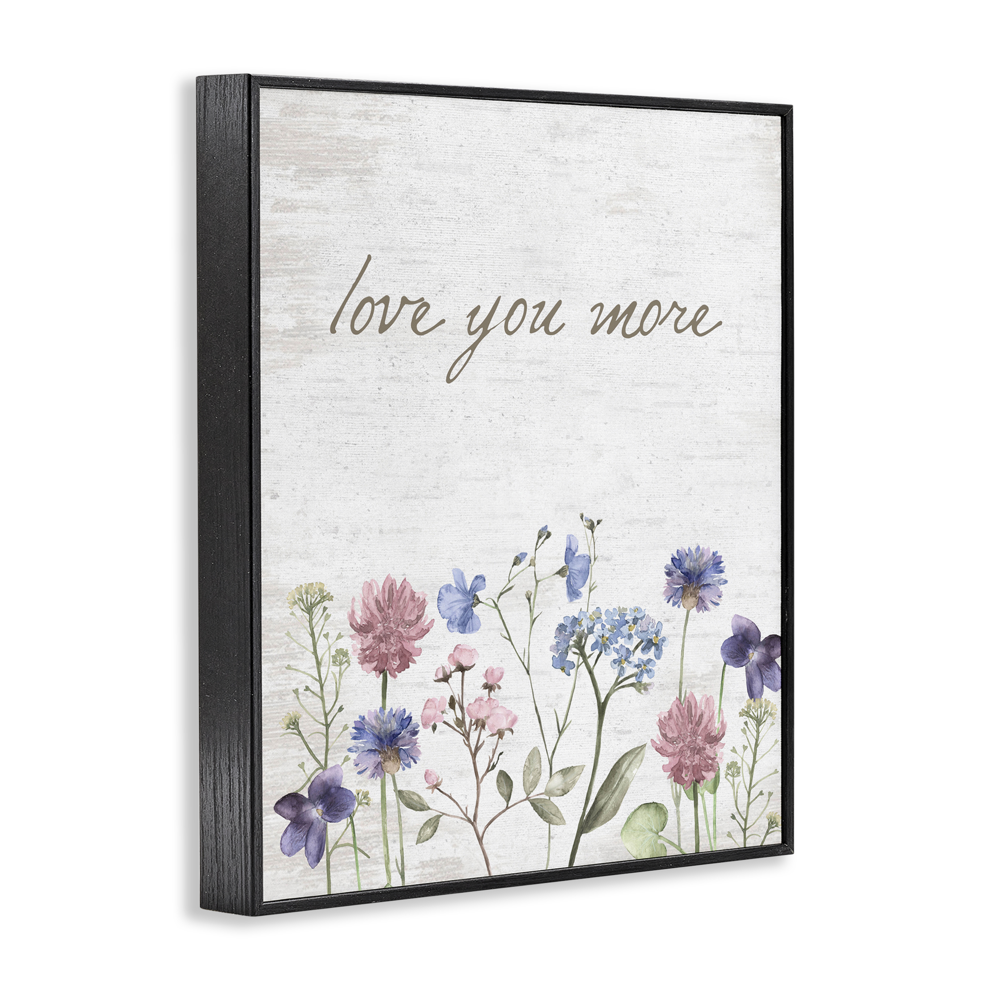 Love You More Wildflowers Black Framed Giclee Art, design by Lettered and Lined