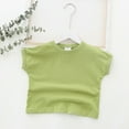 thumbnail image 2 of Toddlers Girls Cotton Short Sleeve Tee Crop Top Kids Summer Solid T-Shirt with Round Neck 1-7 Years, 2 of 5