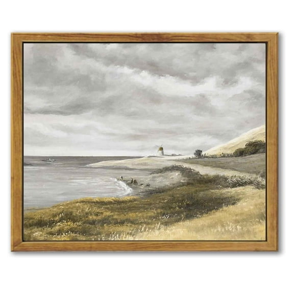 Drsoum Vintage Classical Painting Coastal Room Decor Framed Canvas Wall Art for Bathroom Bedroom Living Room - 8x10in Natural Framed