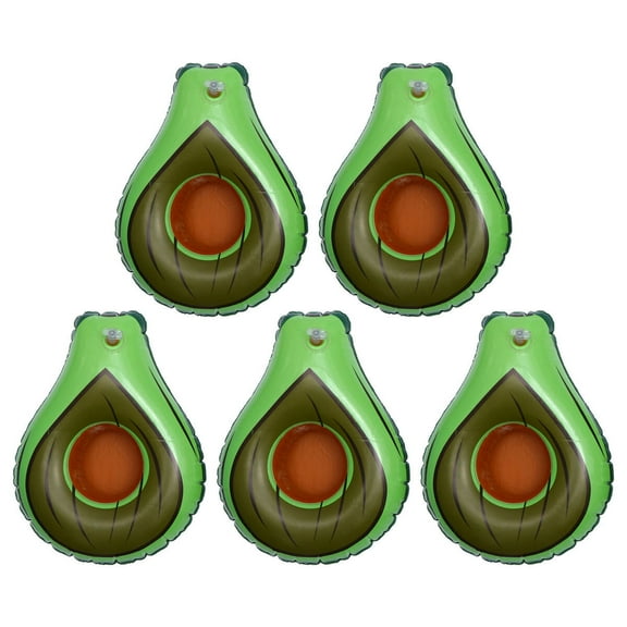 OUNONA Inflatable Avocado for Pool Green PVC Floating Drink Holders 5 Pieces