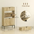 thumbnail image 3 of HOMCOM Armoire à Chaussures avec 2 Tiroirs Basculants Tablettes Ajustables pour 8 Paires Chêne, 3 of 10