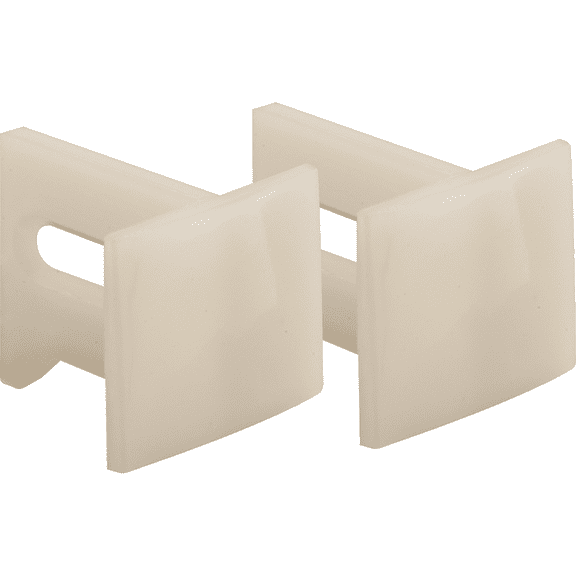 Pocket Door Bottom Guides, 1-1/8 in., Plastic, White (2-pack)