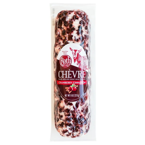 Roth Chèvre Cranberry Cinnamon Fresh Goat Cheese Log 8 oz, Plastic Wrapped
