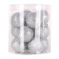 thumbnail image 1 of 12pcs DIY Christmas Baubles Chic Round Balls Tree Decorations Xmas Ornaments Silver, 1 of 10