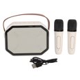 thumbnail image 1 of Dazzling Lights Karaoke System - white karaoke speaker with 2 wireless handheld microphones, 1 of 5