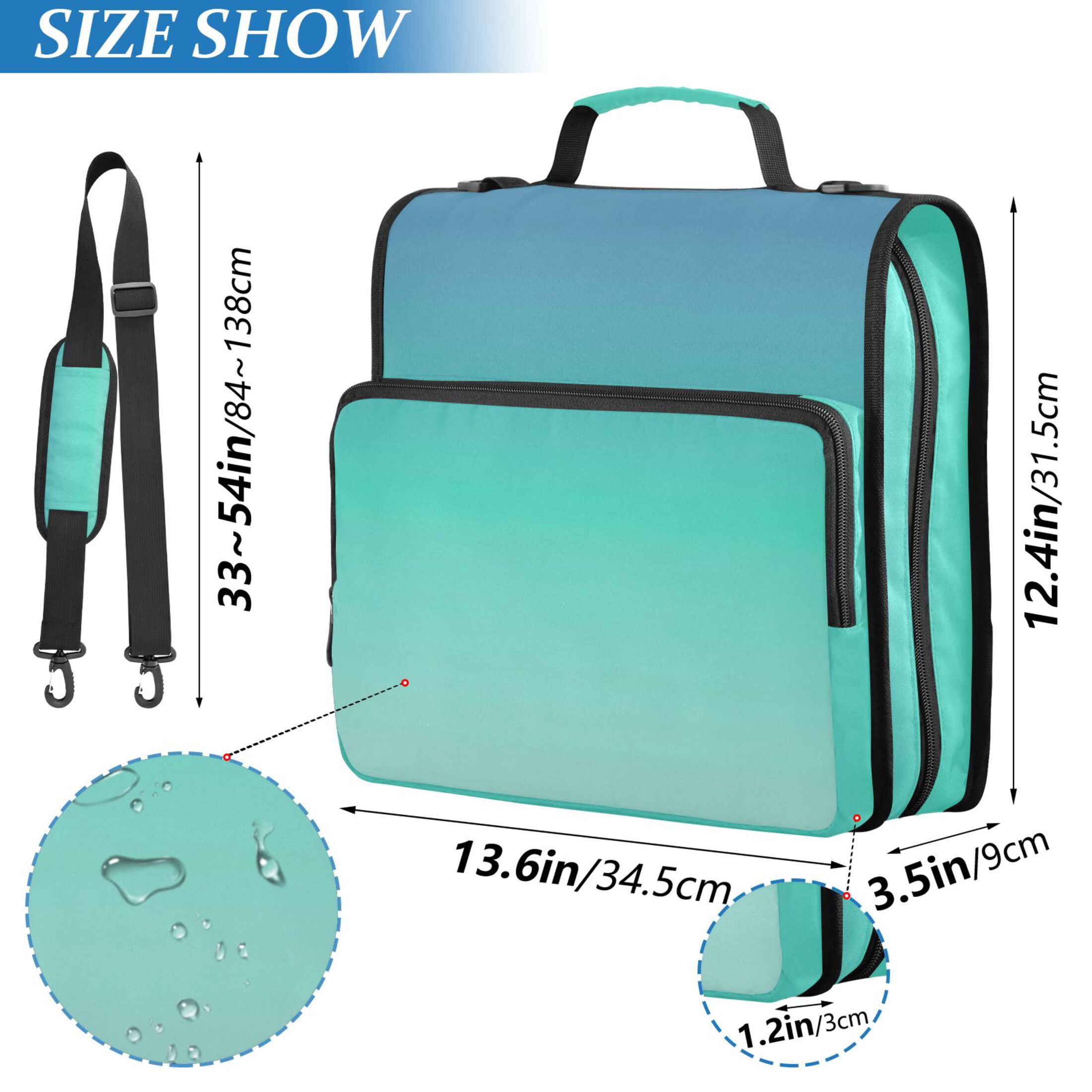 ALAZA Zipper Binder Blue Gradient-z5 3 Ring Trapper Keeper File Folder Organizer Bag