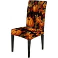 thumbnail image 3 of muroi Fall Chair Covers for Dining Room Set of 6 Pumpkin Leaves Spandex Stretch Autumn Dining Room Chair Cover Removable Washable Kitchen Parsons Chair Covers Seat Slipcovers, 3 of 6