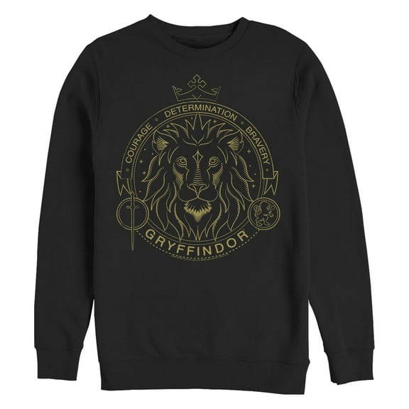 Men's Harry Potter Gryffindor Line Art Seal  Sweatshirt