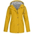 thumbnail image 2 of WTOBBY Women's Plus Size Waterproof Sun Protection Jacket - Hooded Windproof Raincoat for Outdoor Sports, Activities and Daily Commute ,Yellow XL, 2 of 4