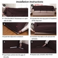 thumbnail image 2 of Turquoize 1-Piece Comfy Jacquard Spandex Sofa Stretch Slipcover, Brown, 2 of 7