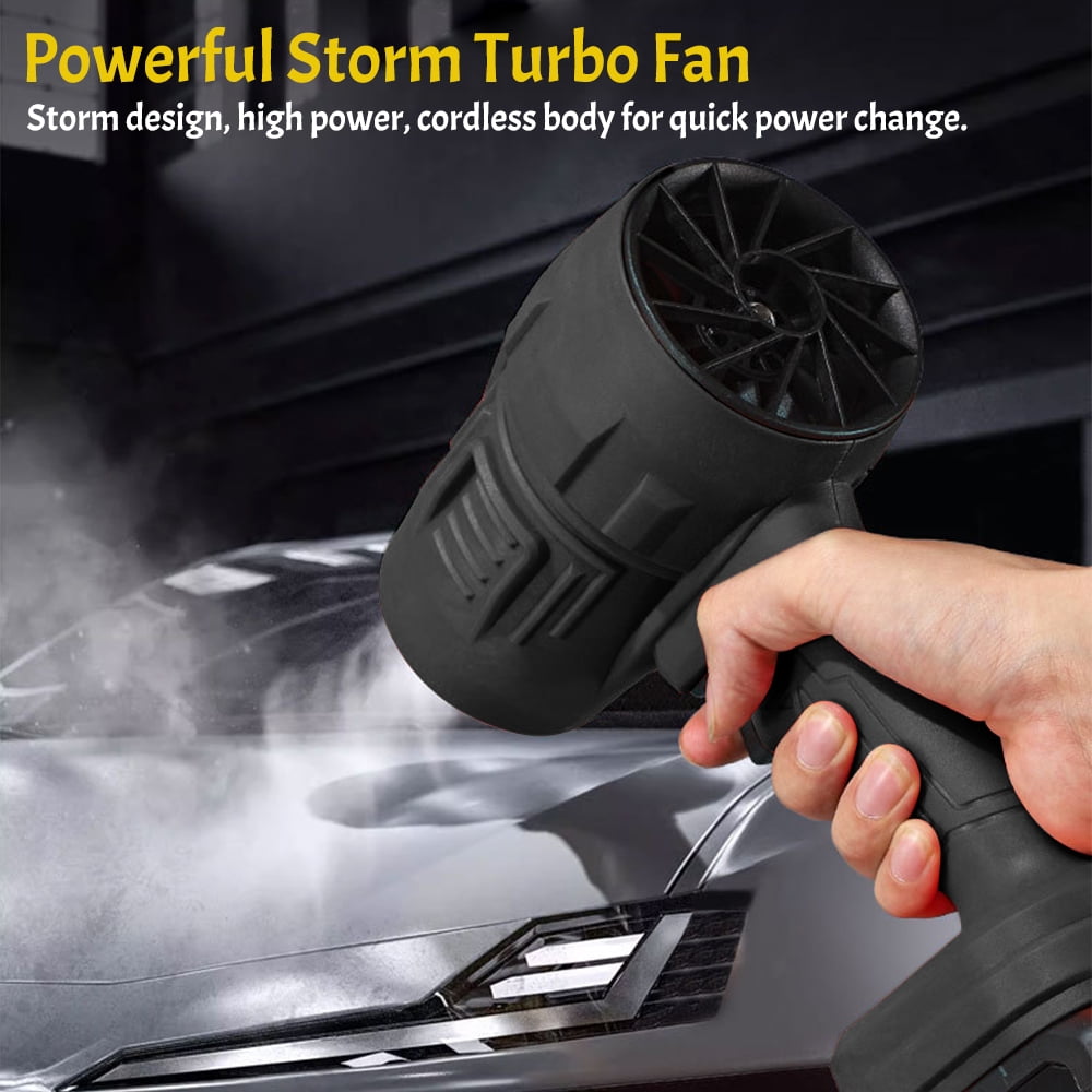 Electric Cordless Leaf Blower, DFITO Mini Cordless Leaf Blower with 2 x 3.0Ah Batteries and Charger for Lawn, Patio, Car Dryer Air Blower Turbo Fan