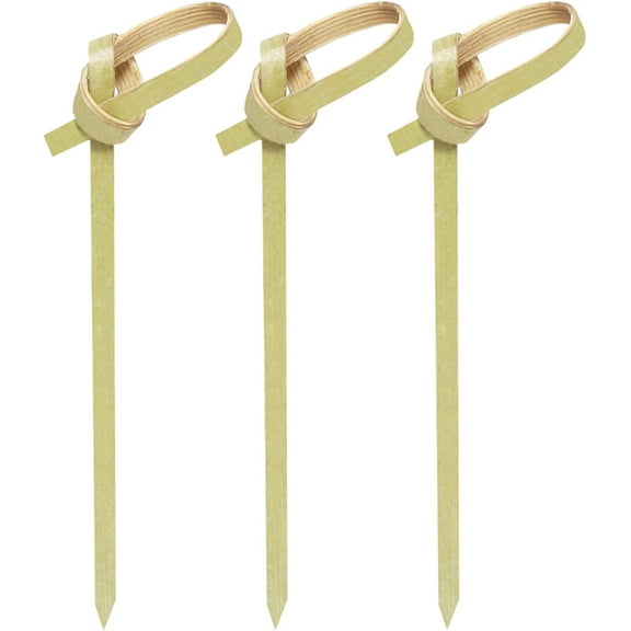 200PCS 4 Inch Bamboo Cocktail Picks, Bamboo Knot Picks, Cocktail Skewers, Bamboo Sticks food Toothpicks for Appetizers, Toothpicks for Events and Party Supplies