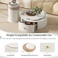 thumbnail image 6 of Homy Casa Modern Round Coffee Table Set, with Rotating Top Drawers and Glass Side Table, for Living Room, 6 of 8