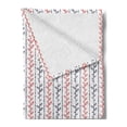 thumbnail image 2 of Leaves Soft Flannel Fleece Throw Blanket, Vertical Branches with Leaves and Dotted Lines Hand Drawn Ornamental, Cozy Plush for Indoor and Outdoor Use, 50" x 60", Indigo Vermilion White, by Ambesonne, 2 of 5