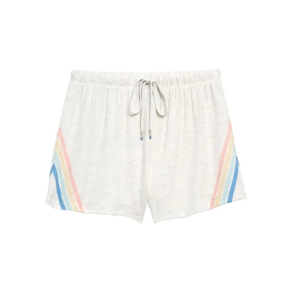 P.J. Salvage Womens Stripes Pajama Shorts, Grey, Small