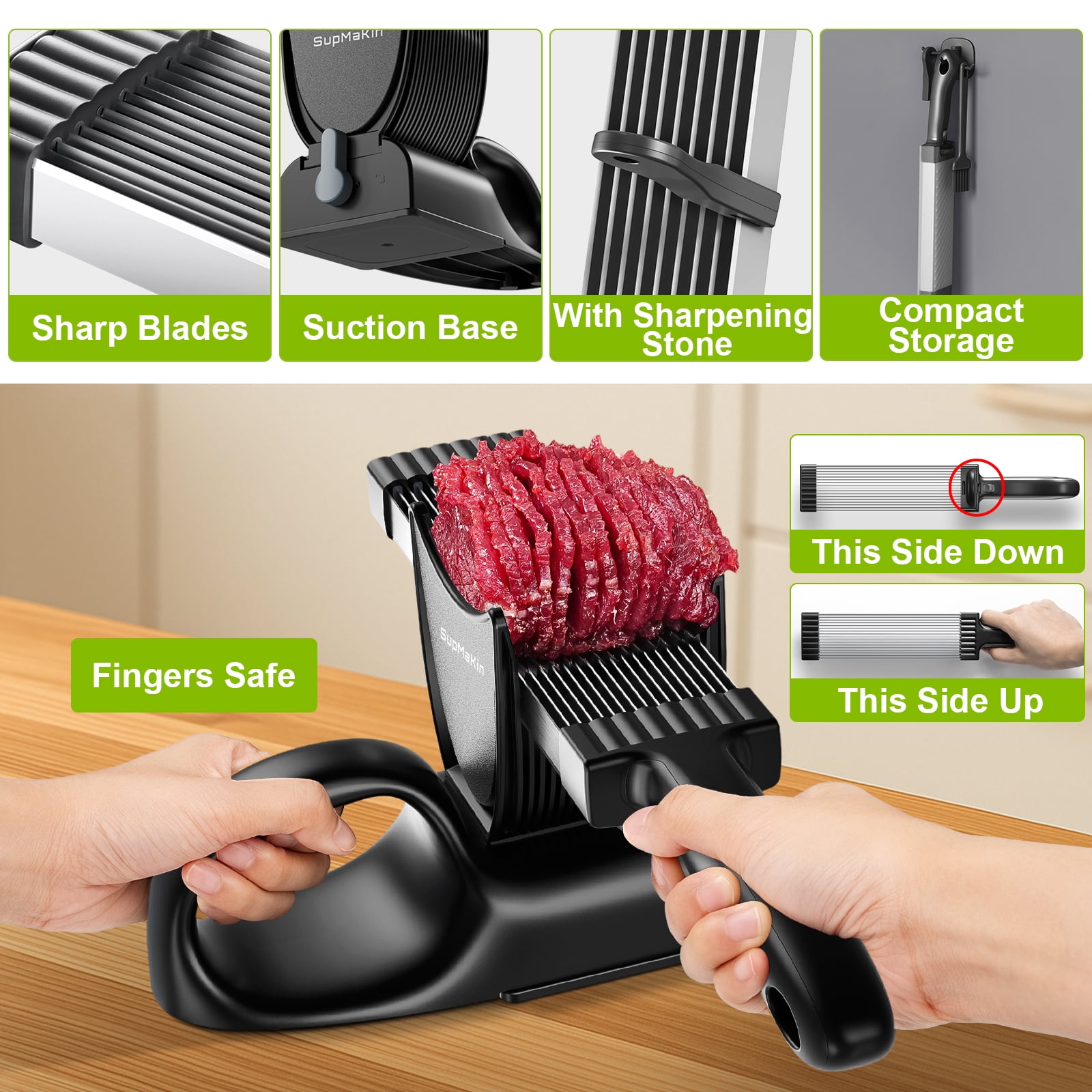 SupMaKin Meat Slicer Cleaver Knives Set, 17-in-1 Stainless Steel Meat Knife for Hot Pot, Barbecue and Making Pork Chicken Beef Jerky