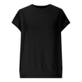 thumbnail image 4 of Summer Savings Clearance 2025! Loopsun Womens Summer Top, Tshirts for Women, Womens Casual Solid Short Sleeve Round Neck Pullover Top Black XL, 4 of 5