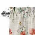 thumbnail image 4 of Red Poppy Rod Pocket Curtain Valance, Farmhouse Country Vintage Flower Leaf Plant Farmhouse Window Valance for Living Room, Bedroom, Kitchen 54"W x 18"L, 4 of 9