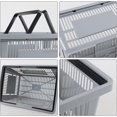 thumbnail image 4 of Morcte 4 Pcs Plastic Shopping Basket with Handles, 28 L Plastic Grocery Basket, Durable Plastic with Easy-Grip Handle for Supermarket Retail Store, Gray, 4 of 7