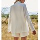 thumbnail image 5 of Traje informal para mujer, cuello vuelto, mangas largas enrolladas, cintura elástica, ropa de mujer de 2 piezas, 5 of 8