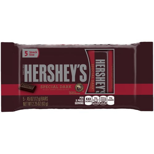 Hershey's Special Dark Mildly Sweet Chocolate Candy, 2.25 oz., 5 Ct