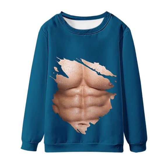 skpabo Men's Jumpers Warehouse Mens 3D Print Novelty Sweatshirts Long Sleeve Pullover Round Neck Loose Fit Tops Casual Lightweight Comfy Sweater M-4XL