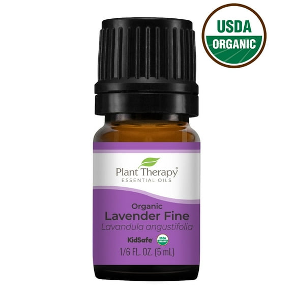 Plant Therapy Organic Lavender Fine 5 mL (1/6 oz) 100% Pure USDA Certified, Undiluted, Therapeutic Grade